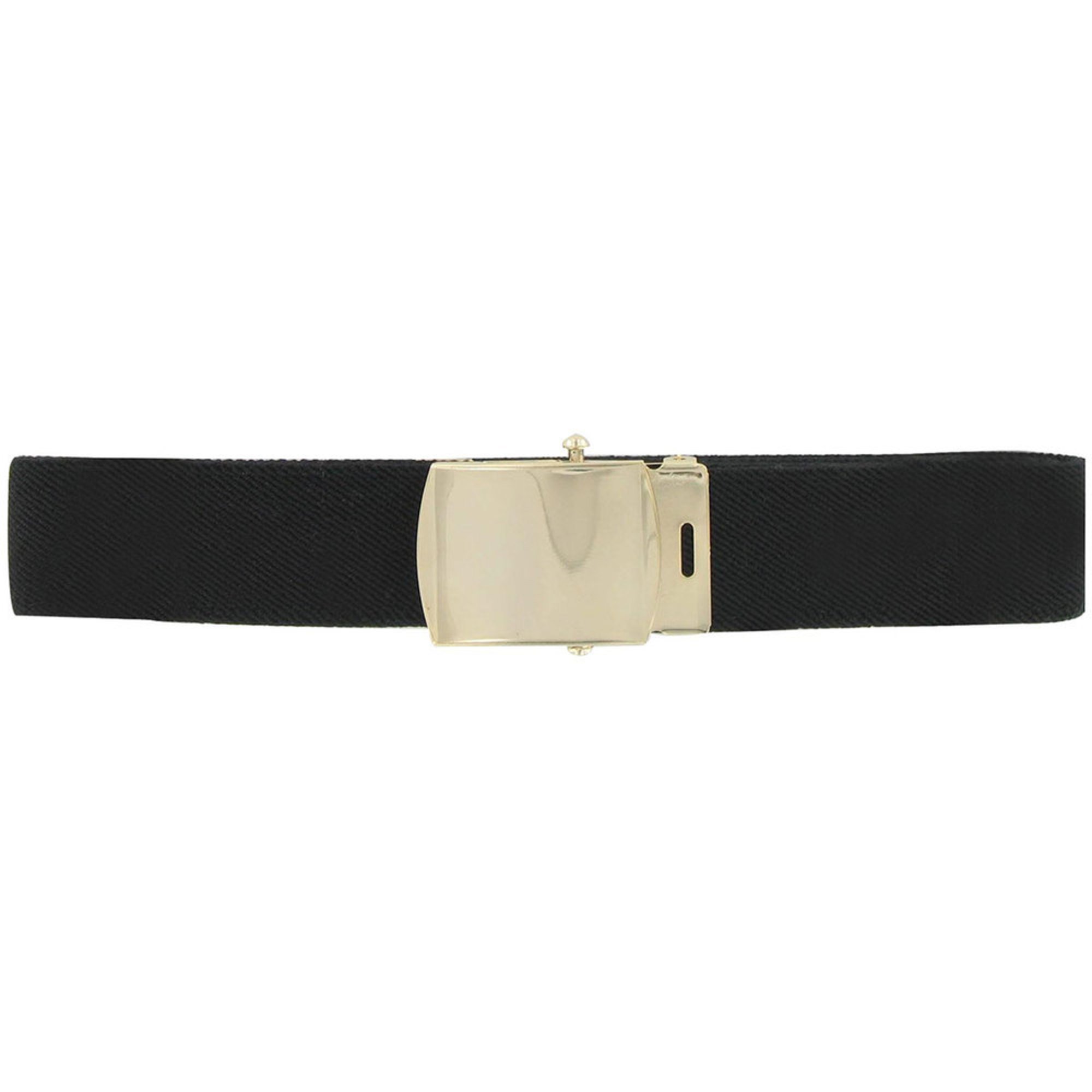 Army Men's Belt 44" Black Elastic With Gold Buckle And Tip Army