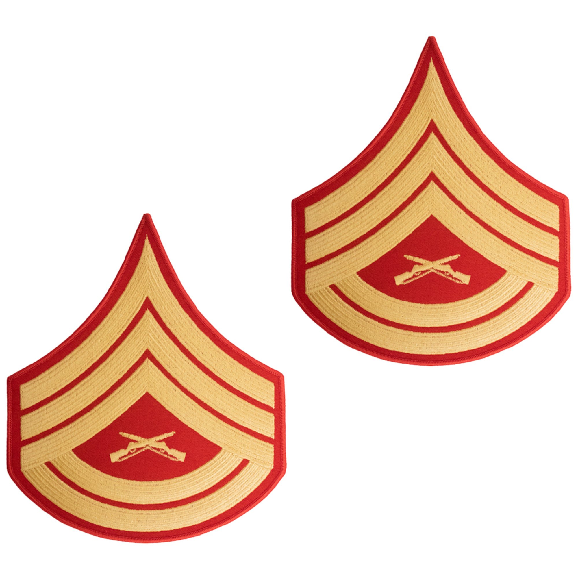 Gold Embroidered On Red Official Marine Corps Rank