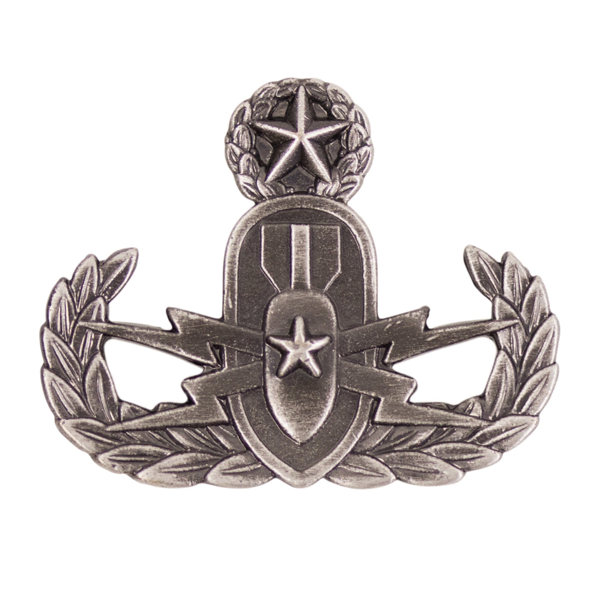 Warfare Badge Miniature Eod Mstr Oxidized Silver | Warfare Devices ...