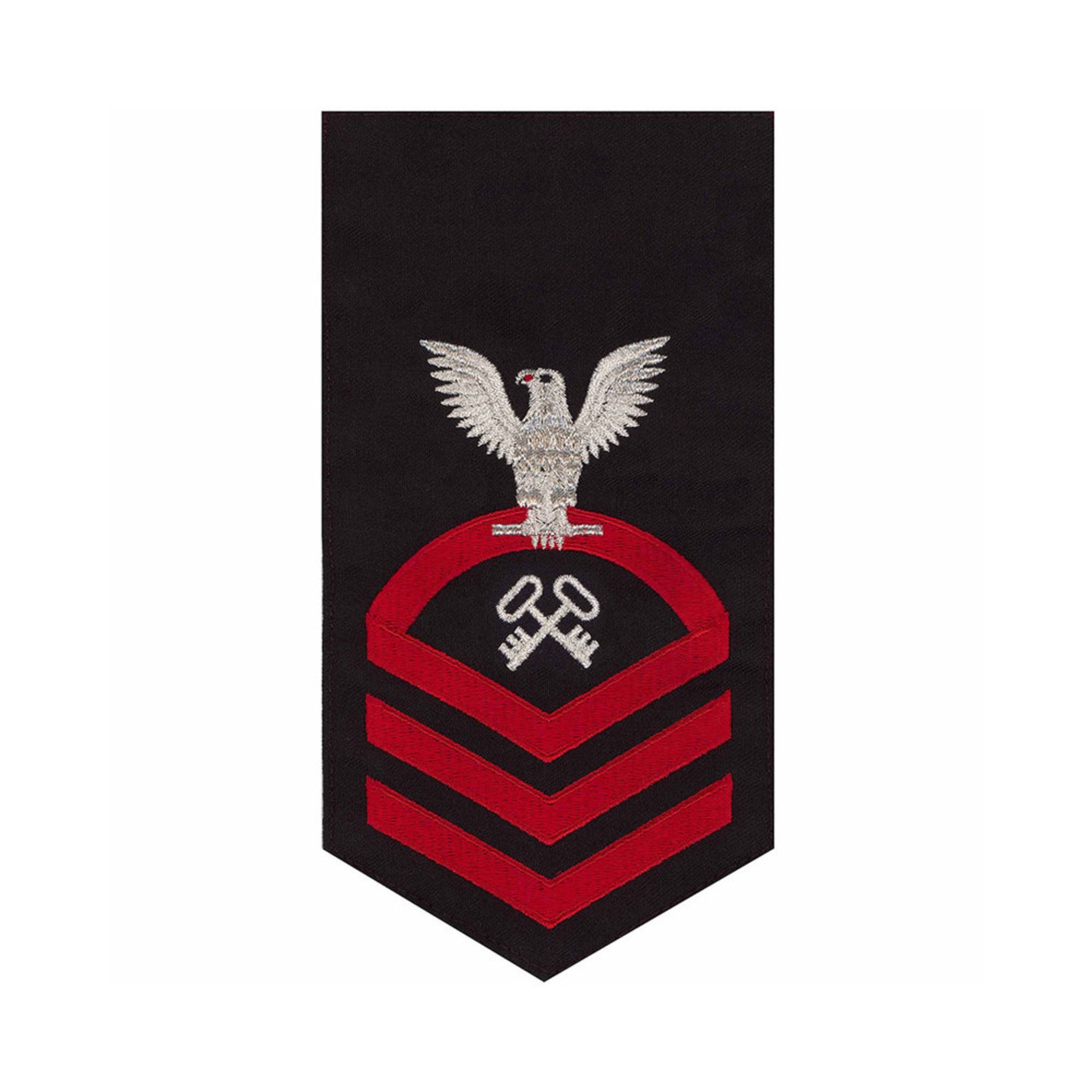 Men's E7 (lsc) Rating Badge In Standard Red On Blue Poly/wool For