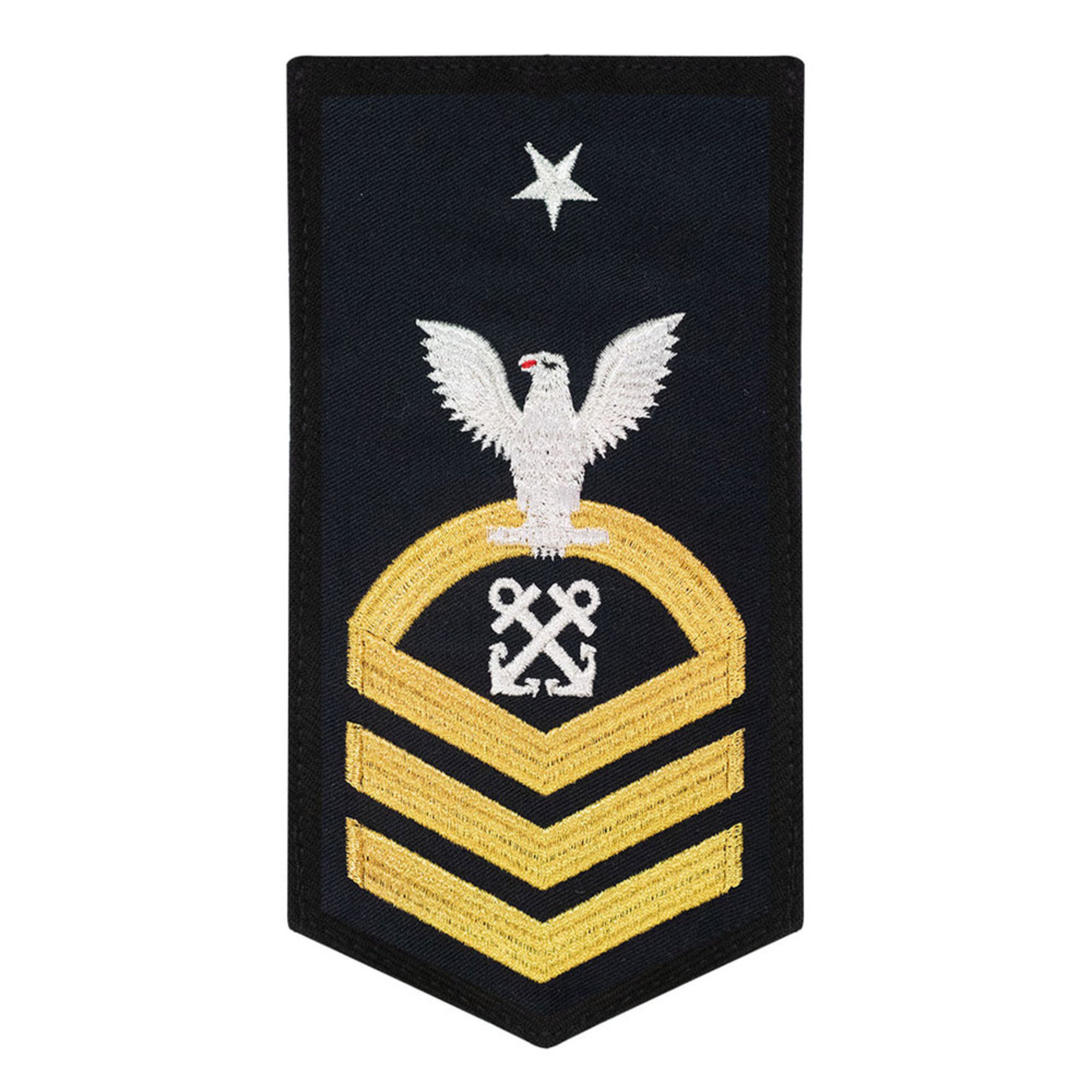 Men's E8 (bmcs) Rating Badge In Standard Gold On Blue Poly/wool For