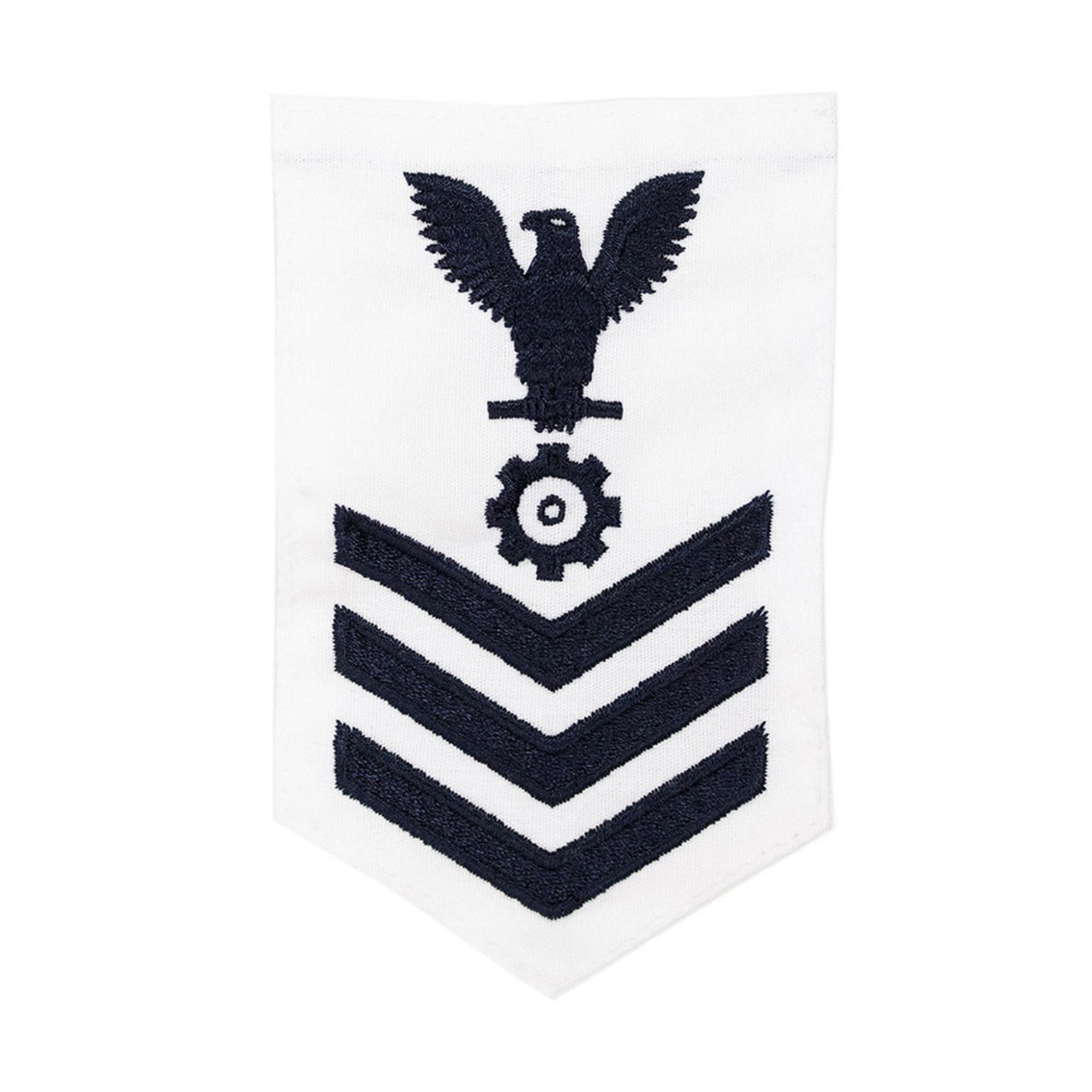 womens e4 e6 en1 rating badge in white poly cotton for engineman navy