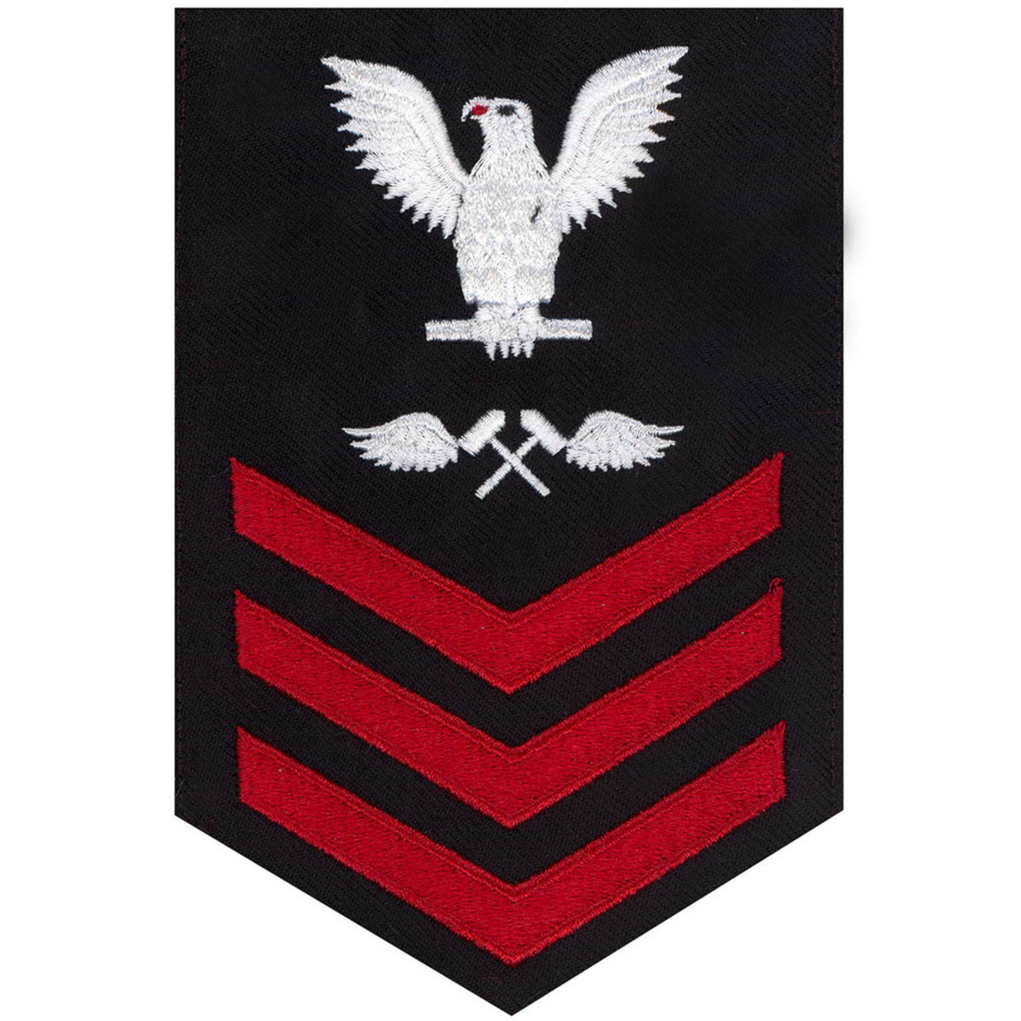 Men's E4e6 (am1) Rating Badge In Standard Red On Blue Serge Wool For