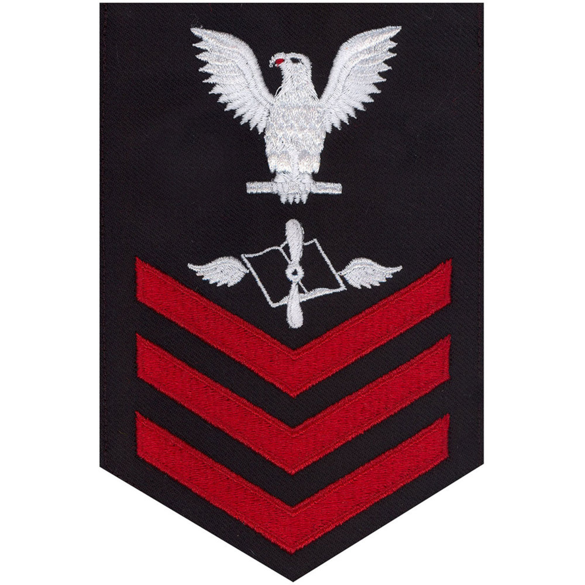 Men's E4e6 (az1) Rating Badge In Standard Red On Blue Serge Wool For