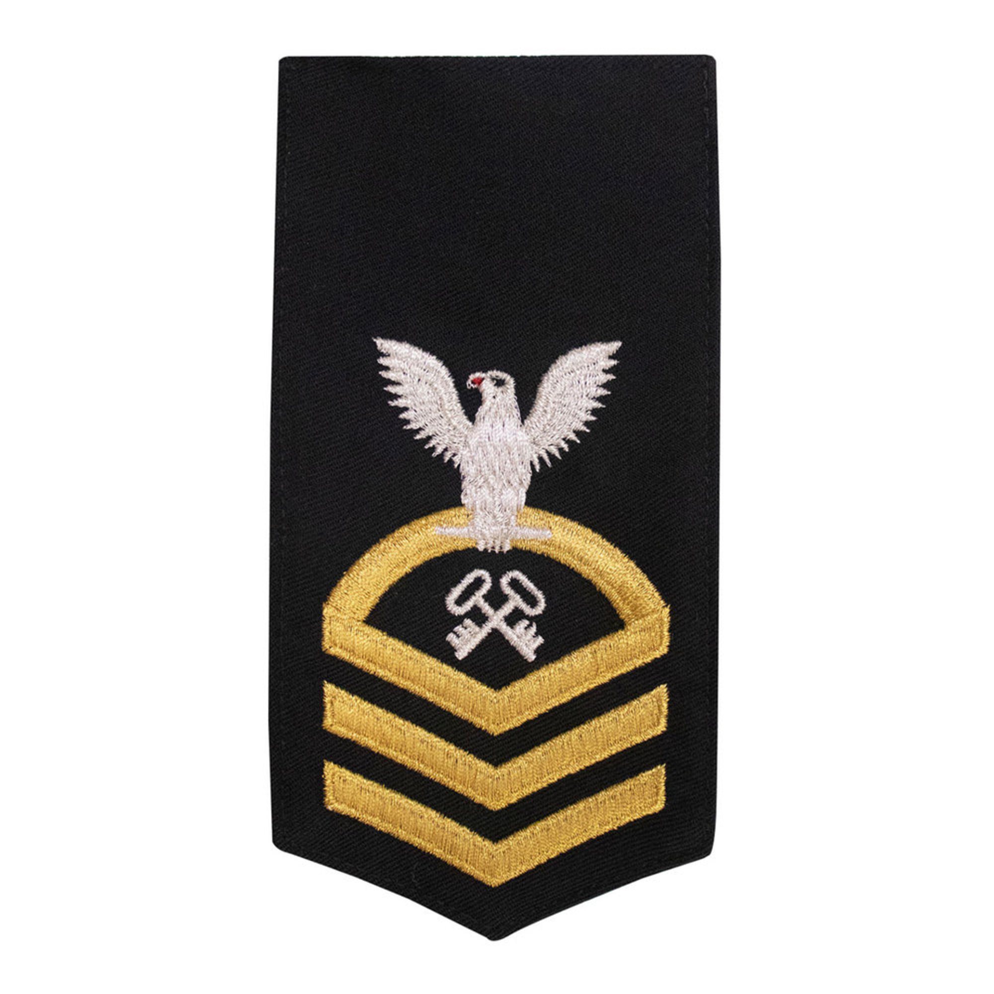 Women's E7 (lsc) Rating Badge In Standard Gold On Blue Poly/wool For