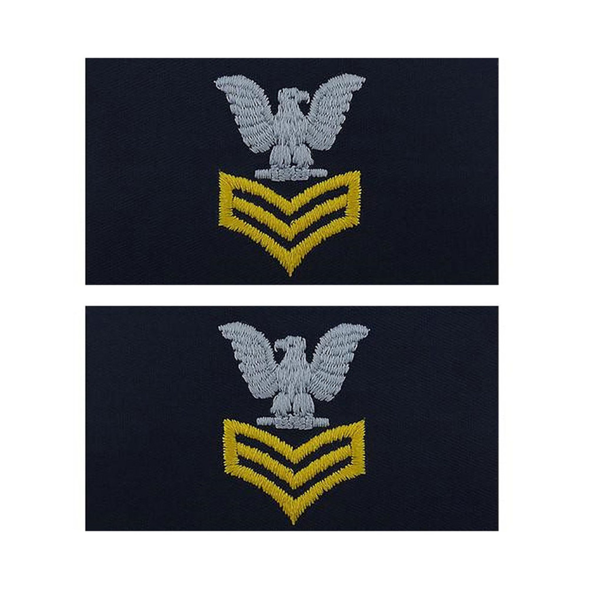 Navy Coverall Collar Devices (pair) E6 Gold Collar Devices Military
