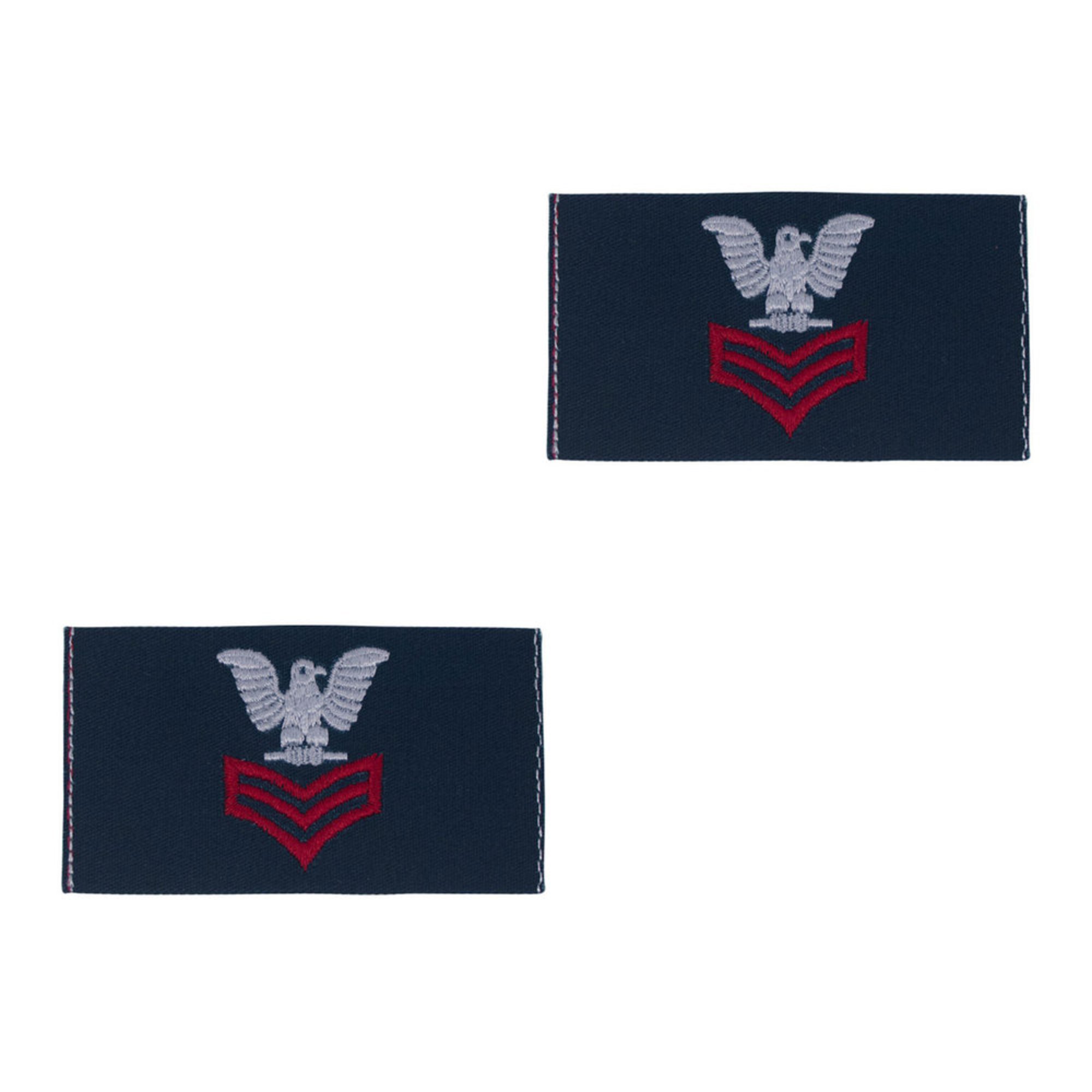 Navy Coverall Collar Devices (pair) E6 Silver Collar Devices