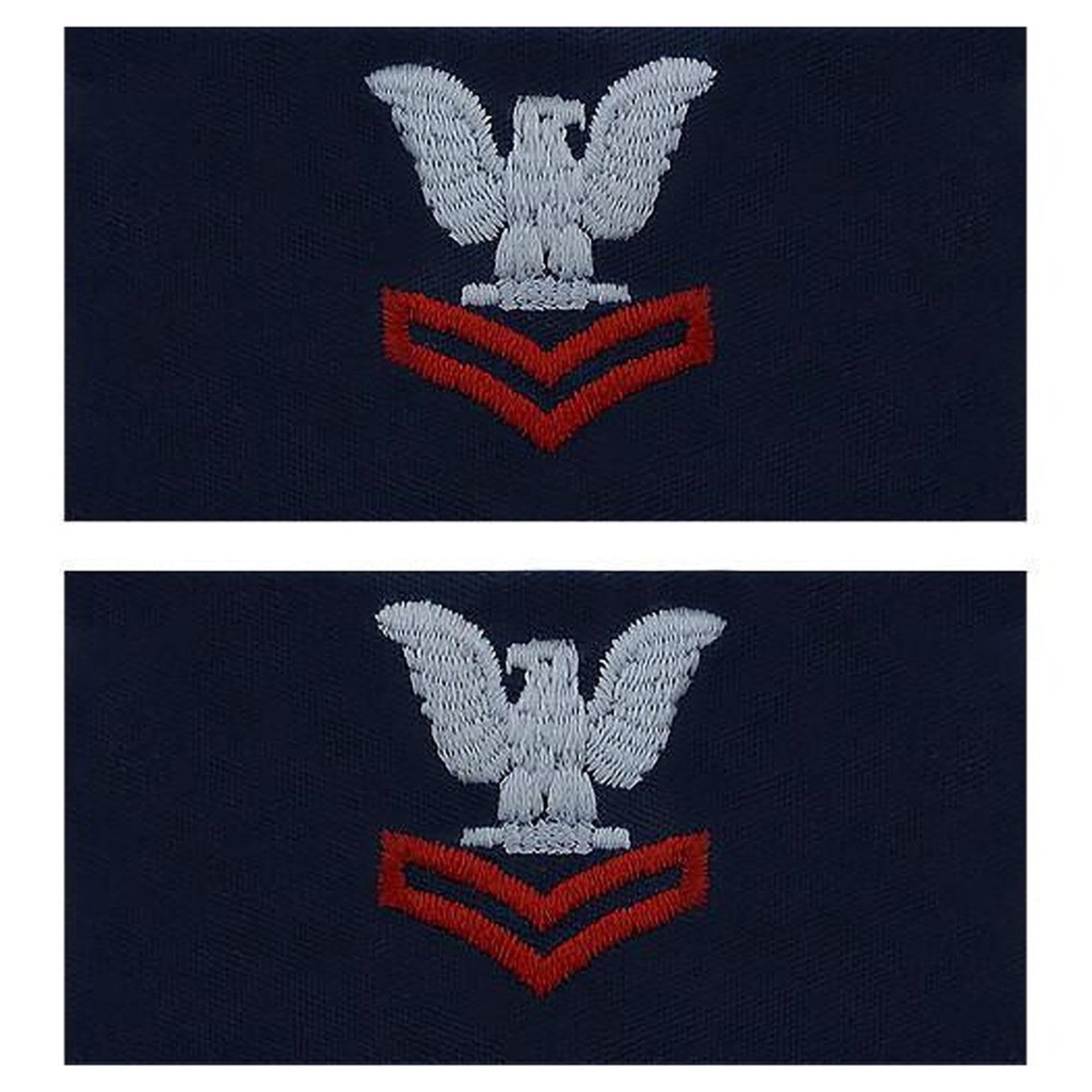 Navy Coverall Collar Devices (pair) E5 Silver Collar Devices