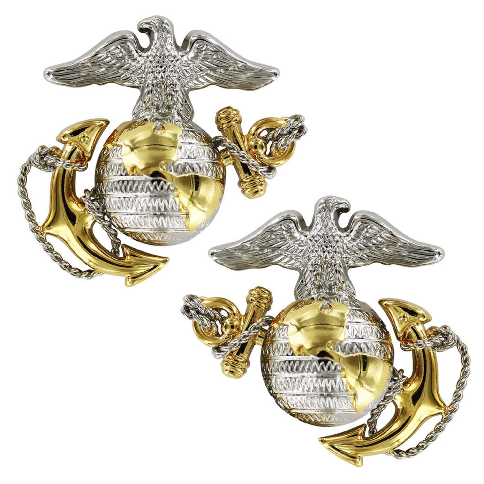 Usmc Collar Device Ega Gold/silver Dress Officer Rank Insignia