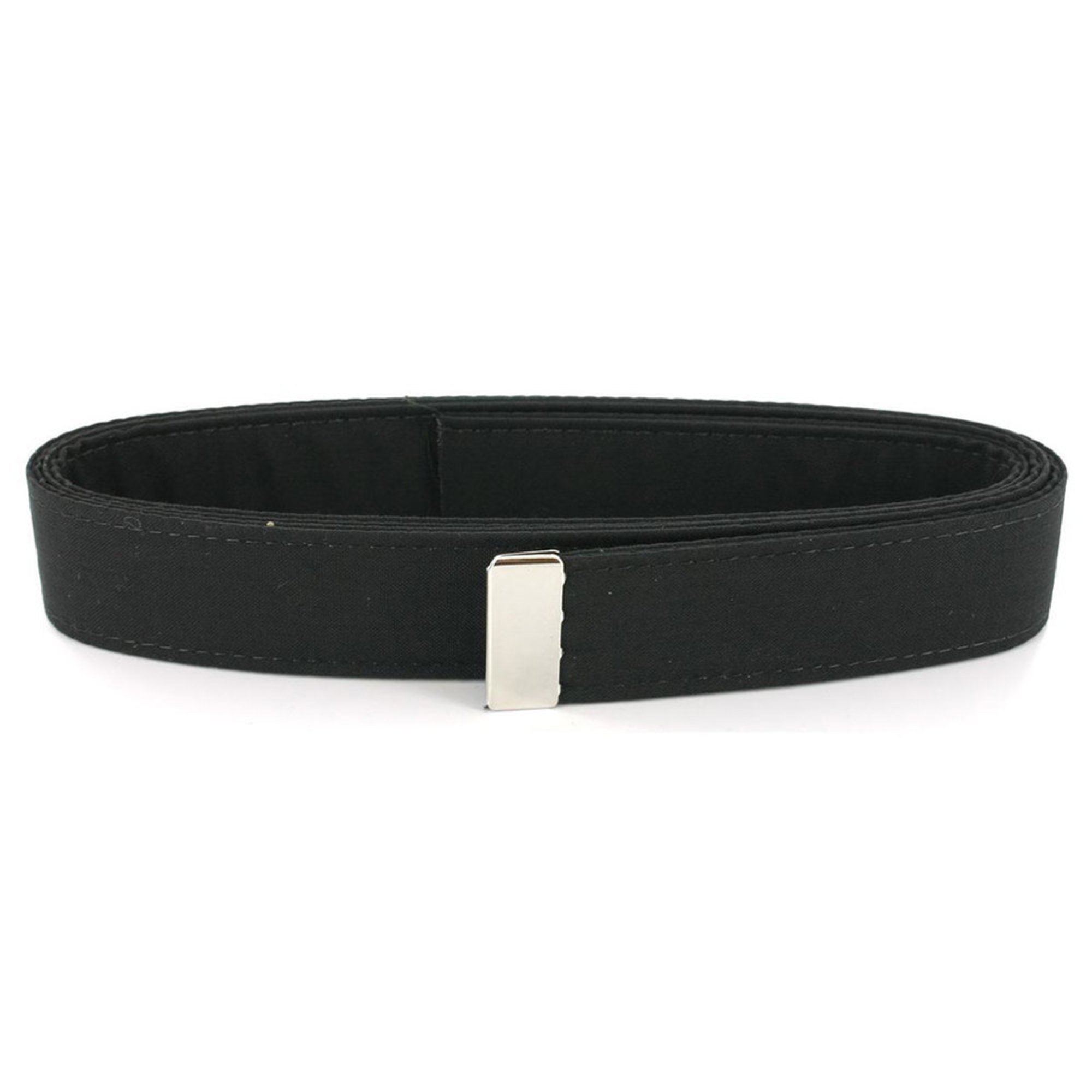 Men's Belt 44" Reg Black Poly/wool With Silver Tip Enl Belts