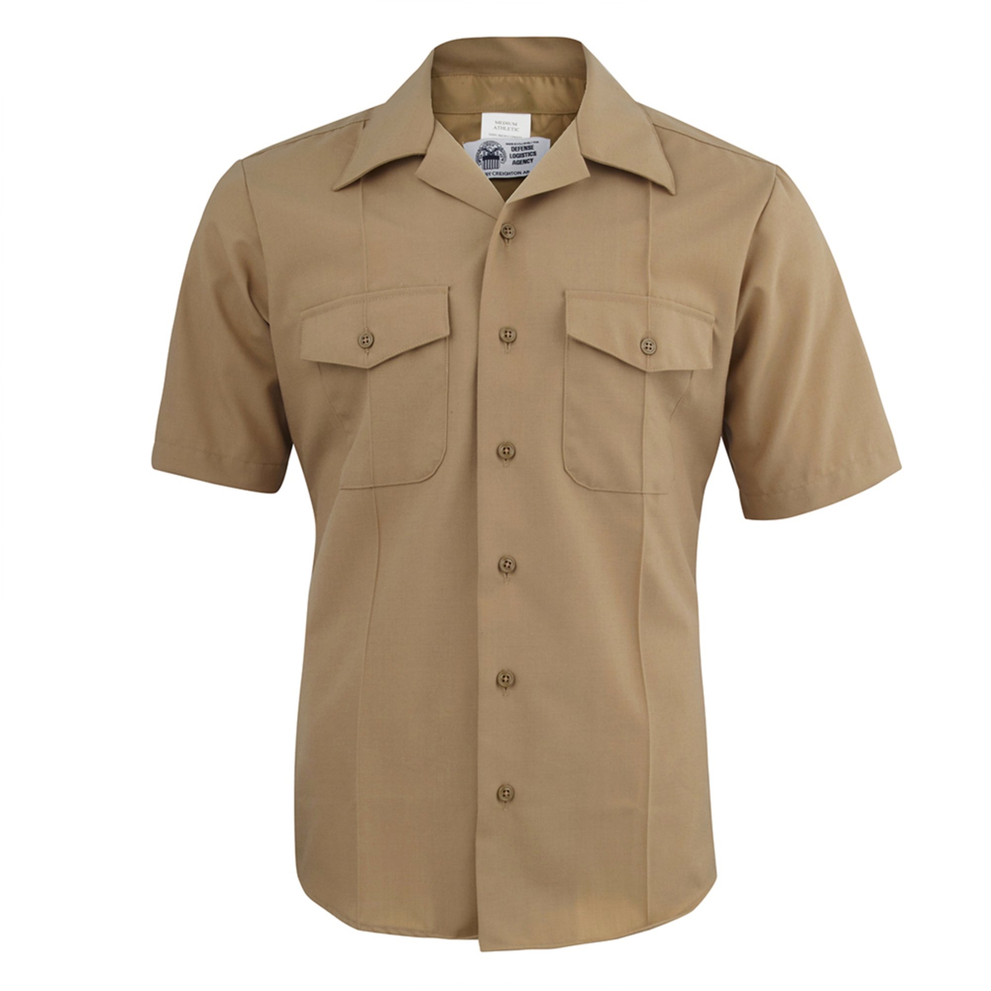 Navy Men's Su Khaki Shirt (athletic Fit) Service Uniform (nsu