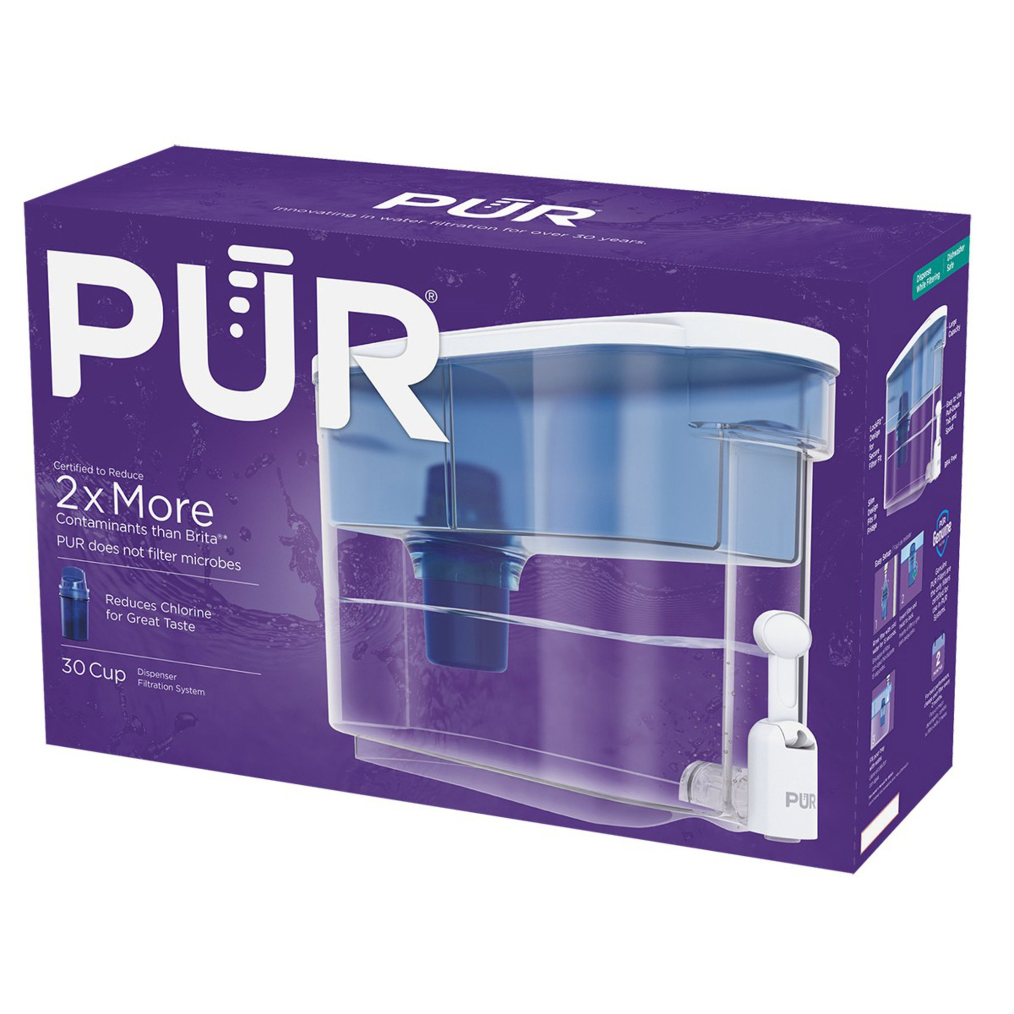 Pur Classic Dispenser Water Filter, 18 Cup Water Purification For