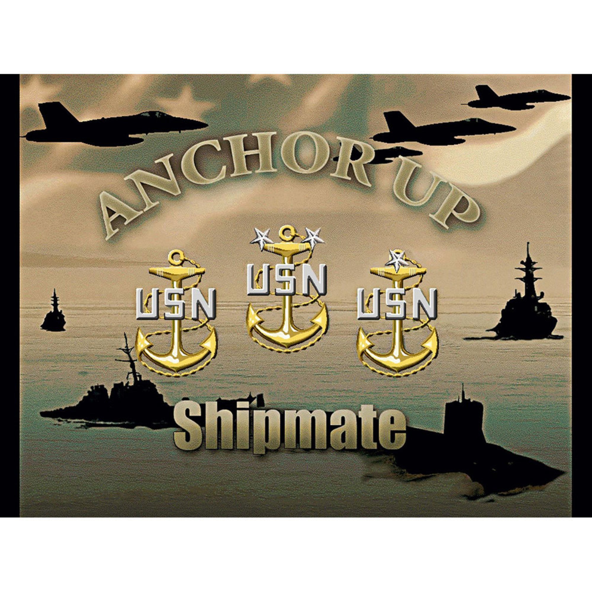 Pure Country Usn Chief Anchor Up Shipmate Throw Blanket Navy Pride
