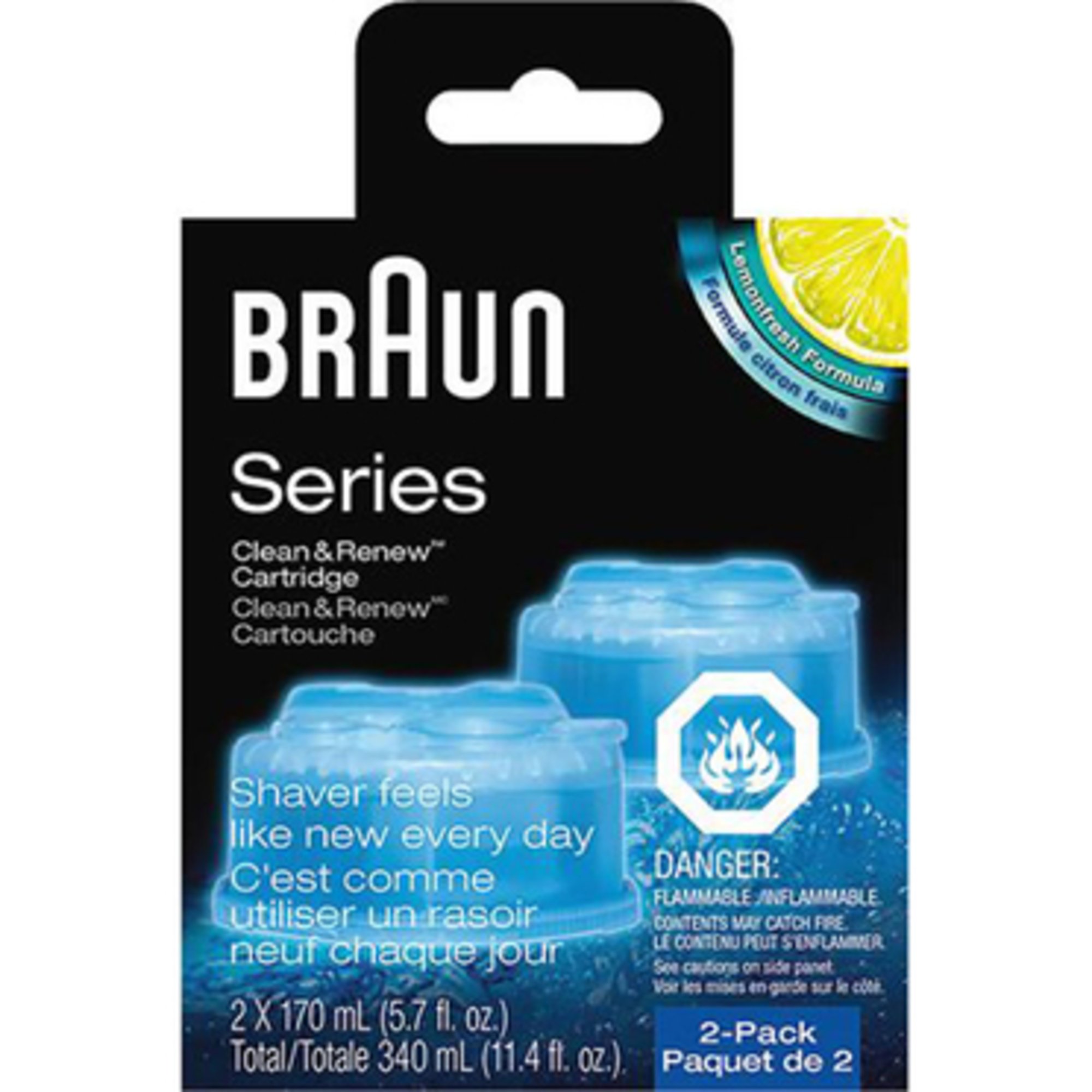 Braun Clean & Renew Refil Cartridges 2pack Shaving Cream & Razors