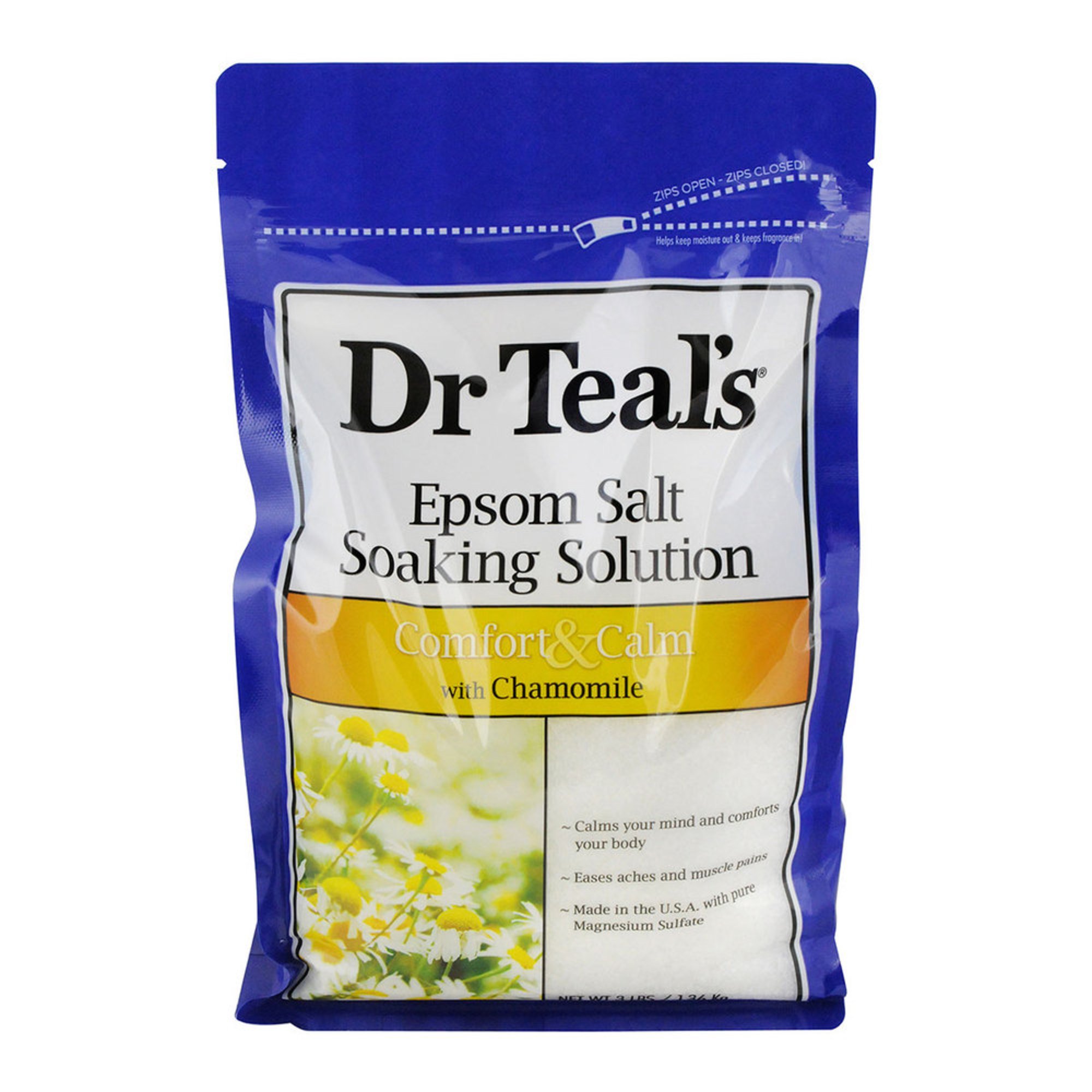 Dr. Teal's Comfort & Calm Epsom Salt Soak With Chamomile, 3lbs Bubble