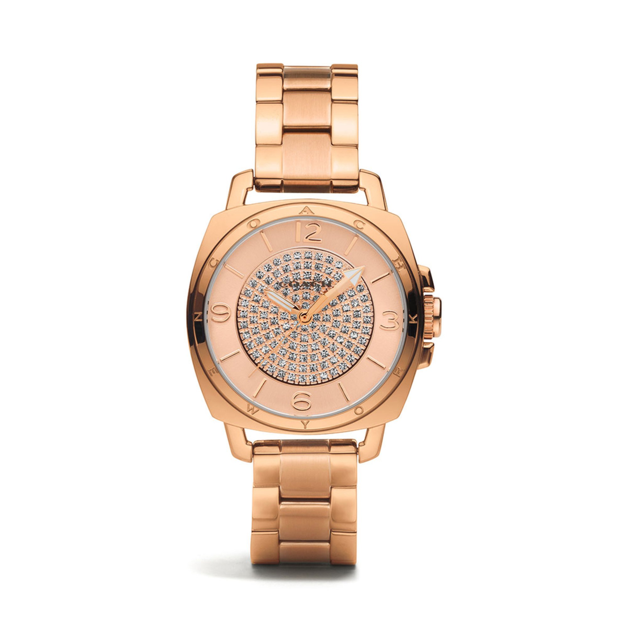 coach coach women s boyfriend rose gold case dial bracelet watch based ...