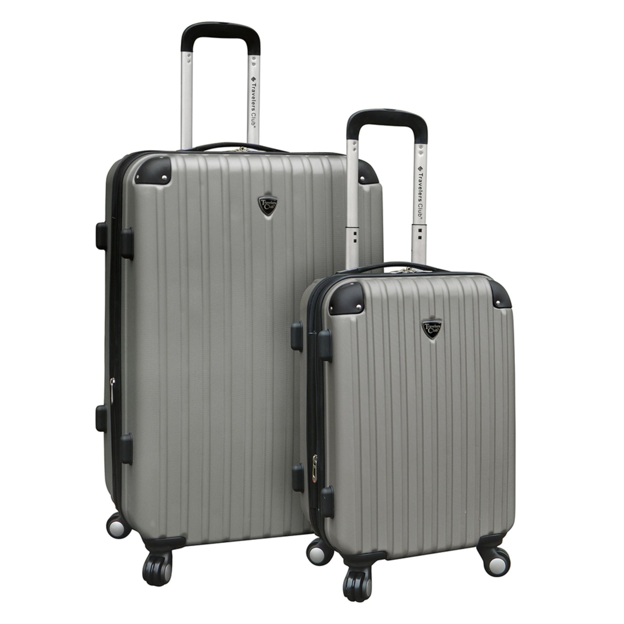 Travelers Club 2piece Hardside Spinner Set Silver Luggage Sets
