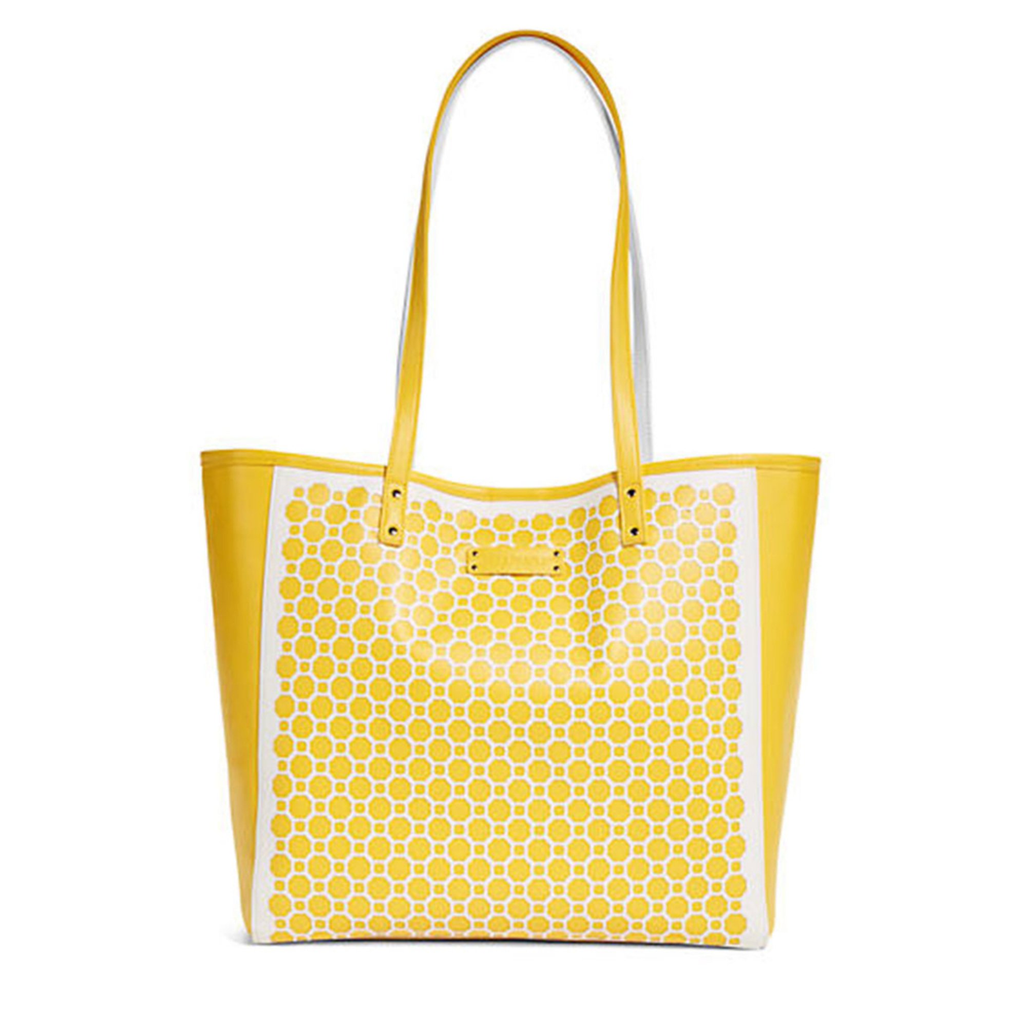 vera bradley vera bradley laser cut tote yellow white geometric based ...