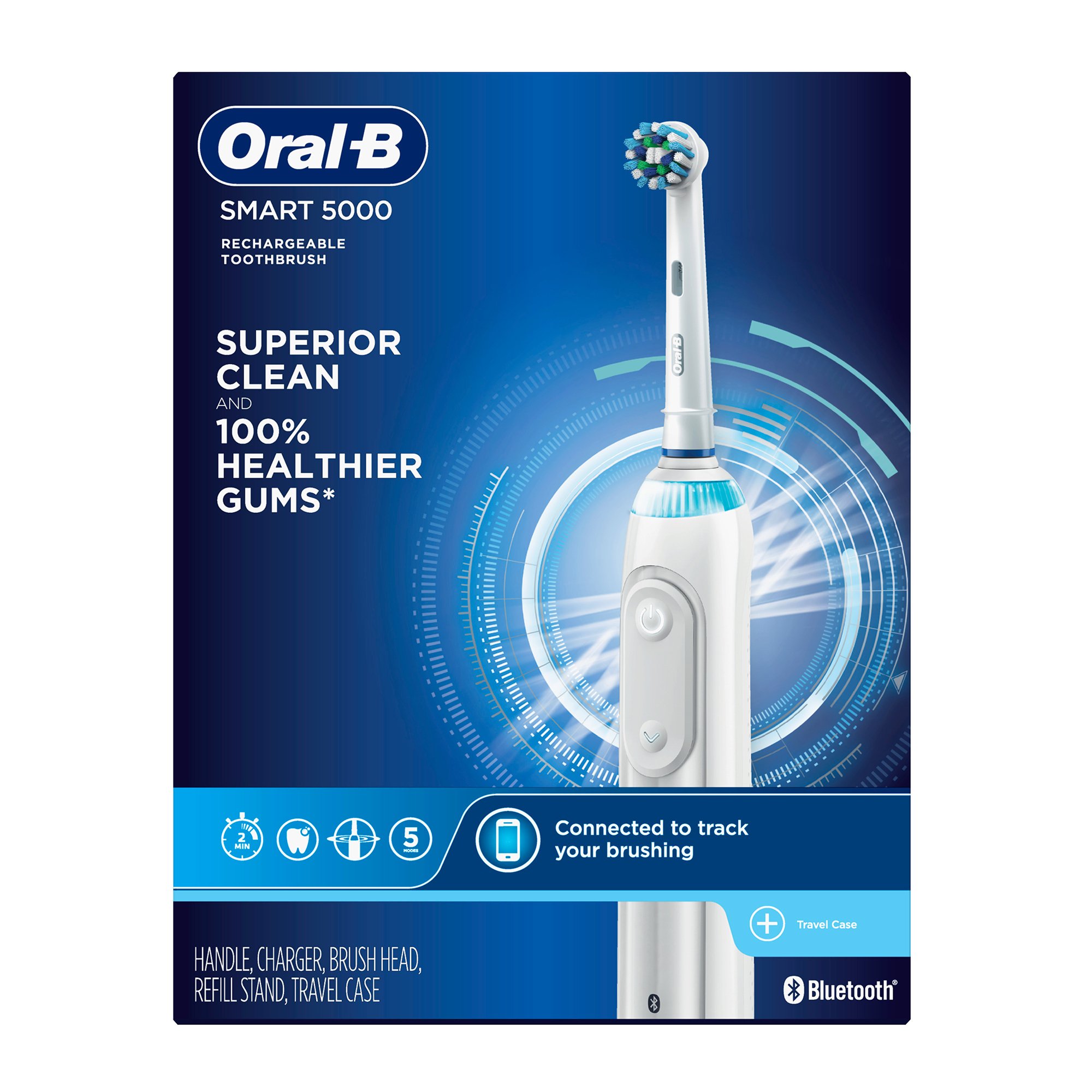 Oralb Smart 5000 Rechargeable Electric Toothbrush Power Toothbrushes Health & Wellness