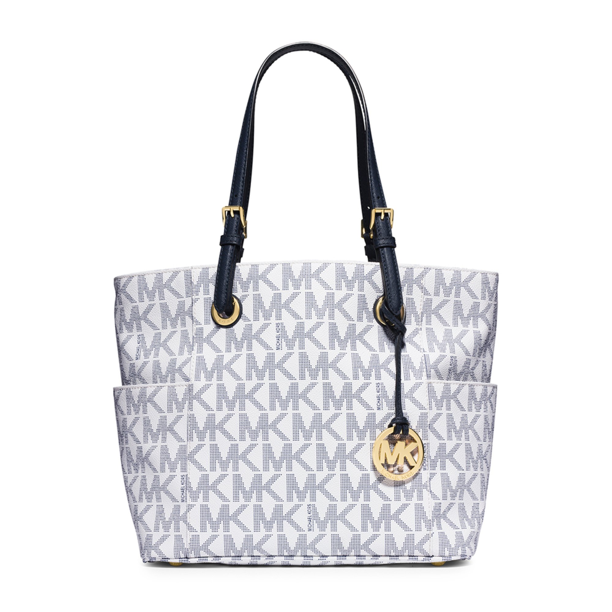 michael michael kors michael michael kors jet set logo tote navy white ...