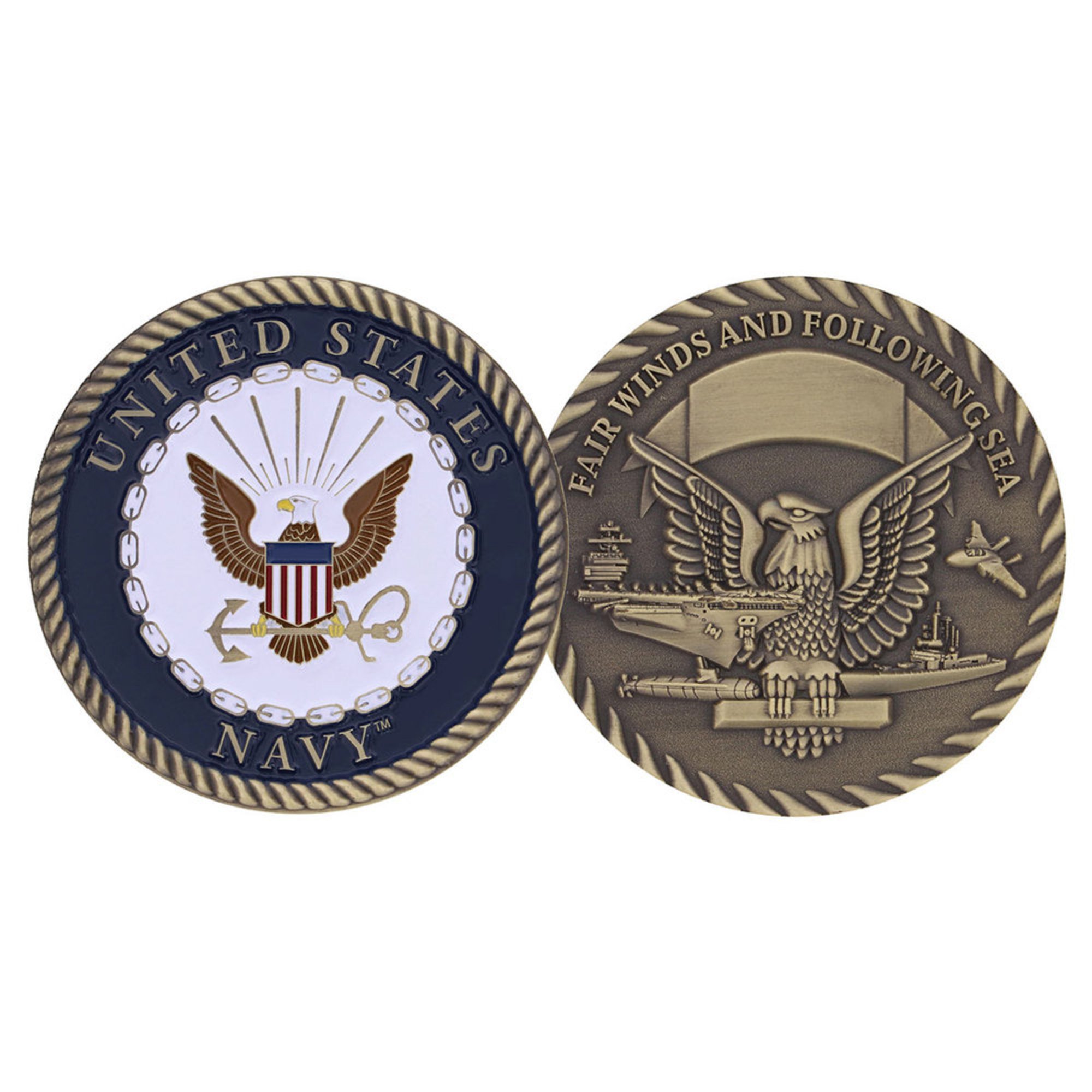 Challenge Coin Navy Fairwinds Coin | Coins | Navy Pride - Shop Your ...