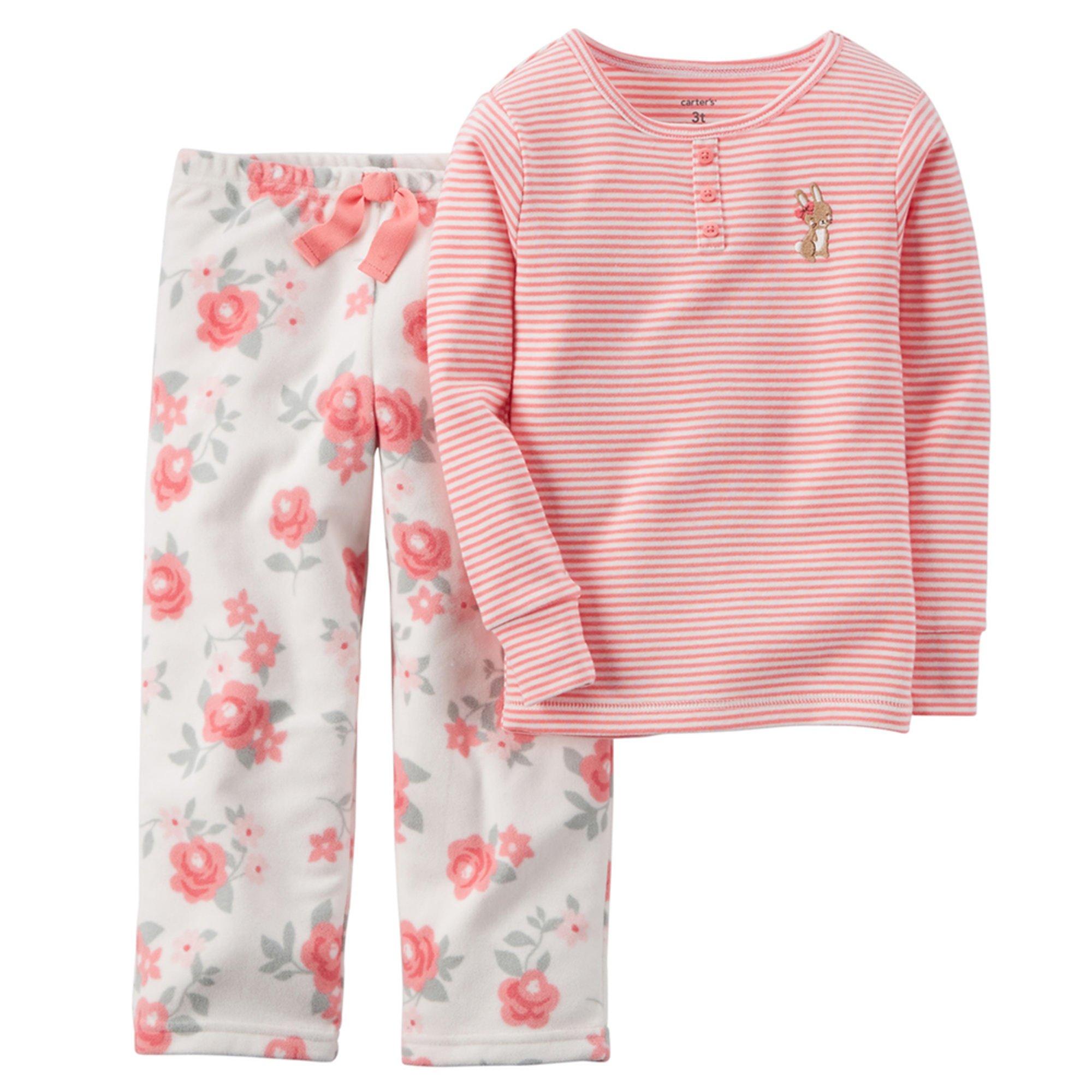 Carter\u002639;s Little Girls\u002639; Flower Print 2piece Knit\/fleece Pajamas  Little Girls\u002639; Sleepwear  Kids 
