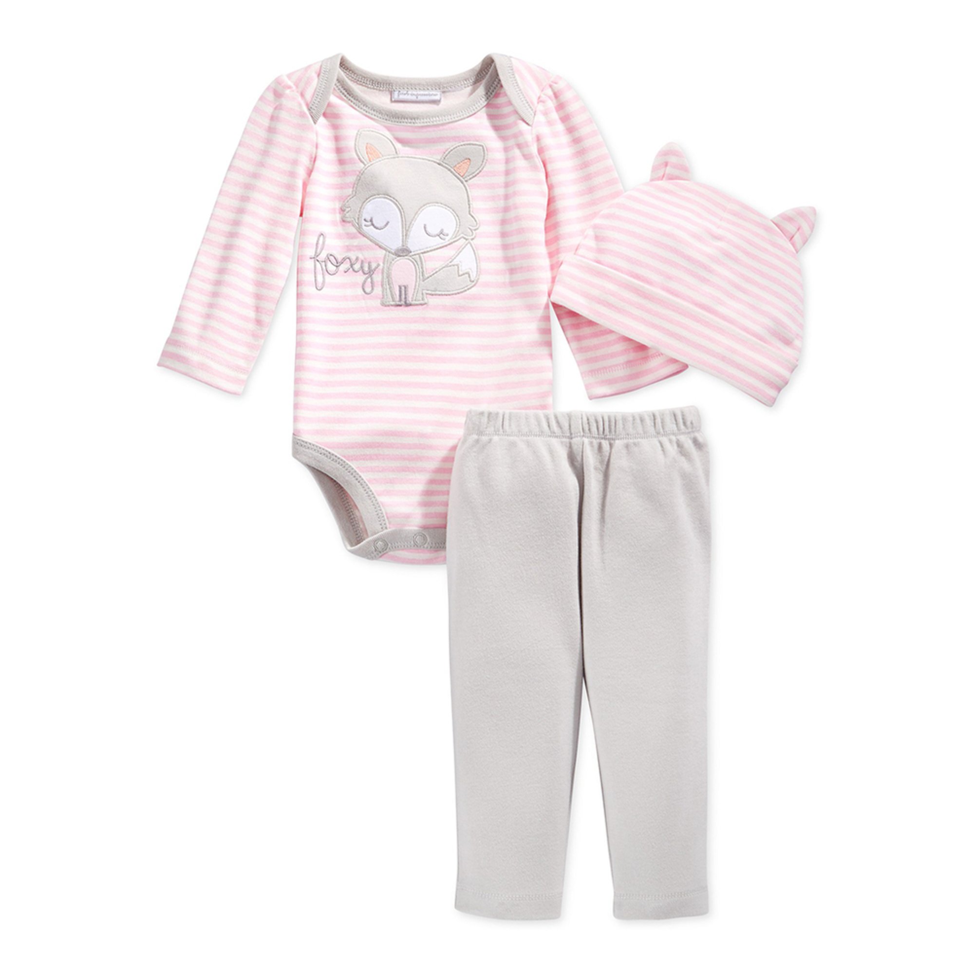 First Impressions Baby Girls' Fox 3-piece Bodysuit Set ...