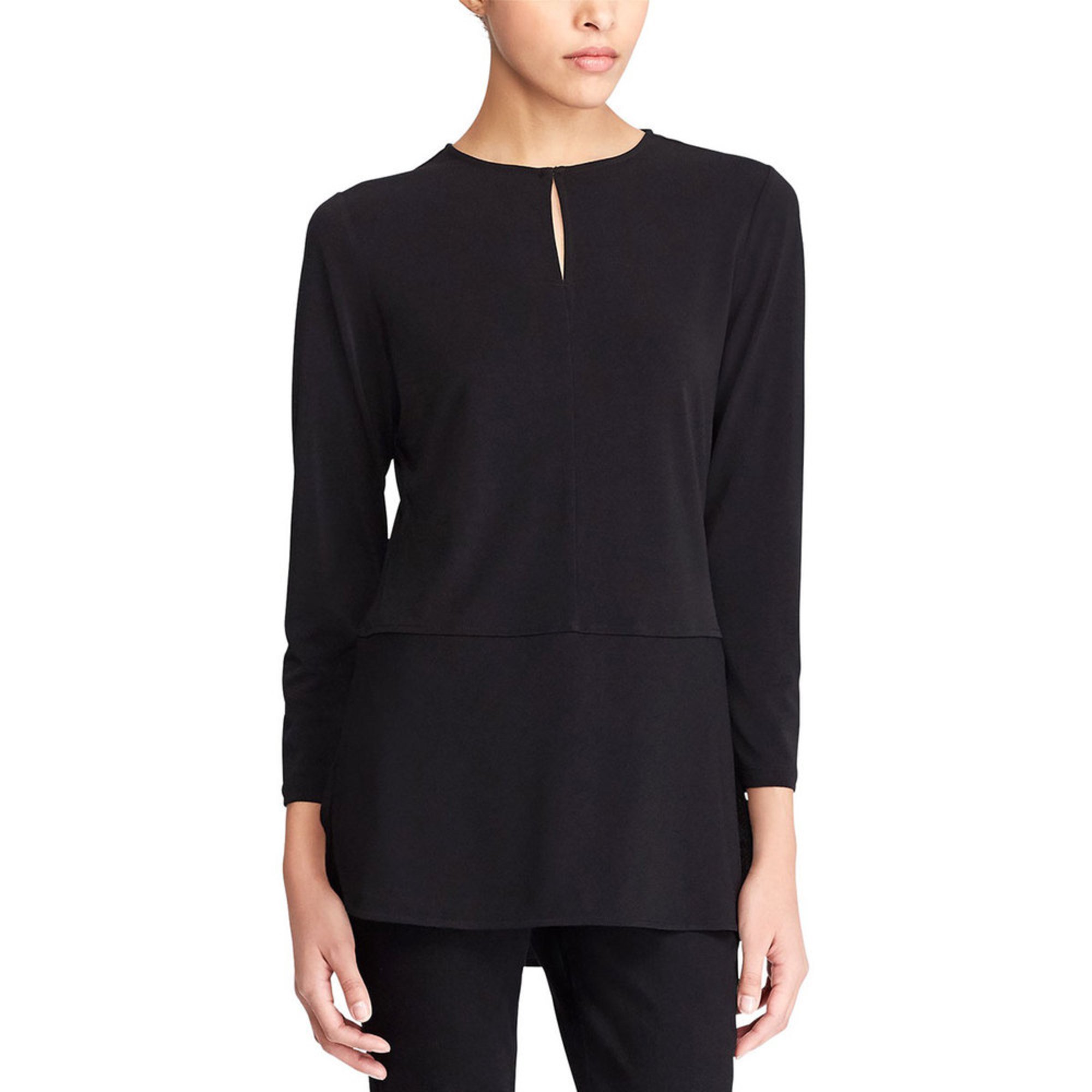 Lauren Ralph Lauren Women's Sandylee Jersey Tunic 3/4 Sleeve In Black ...