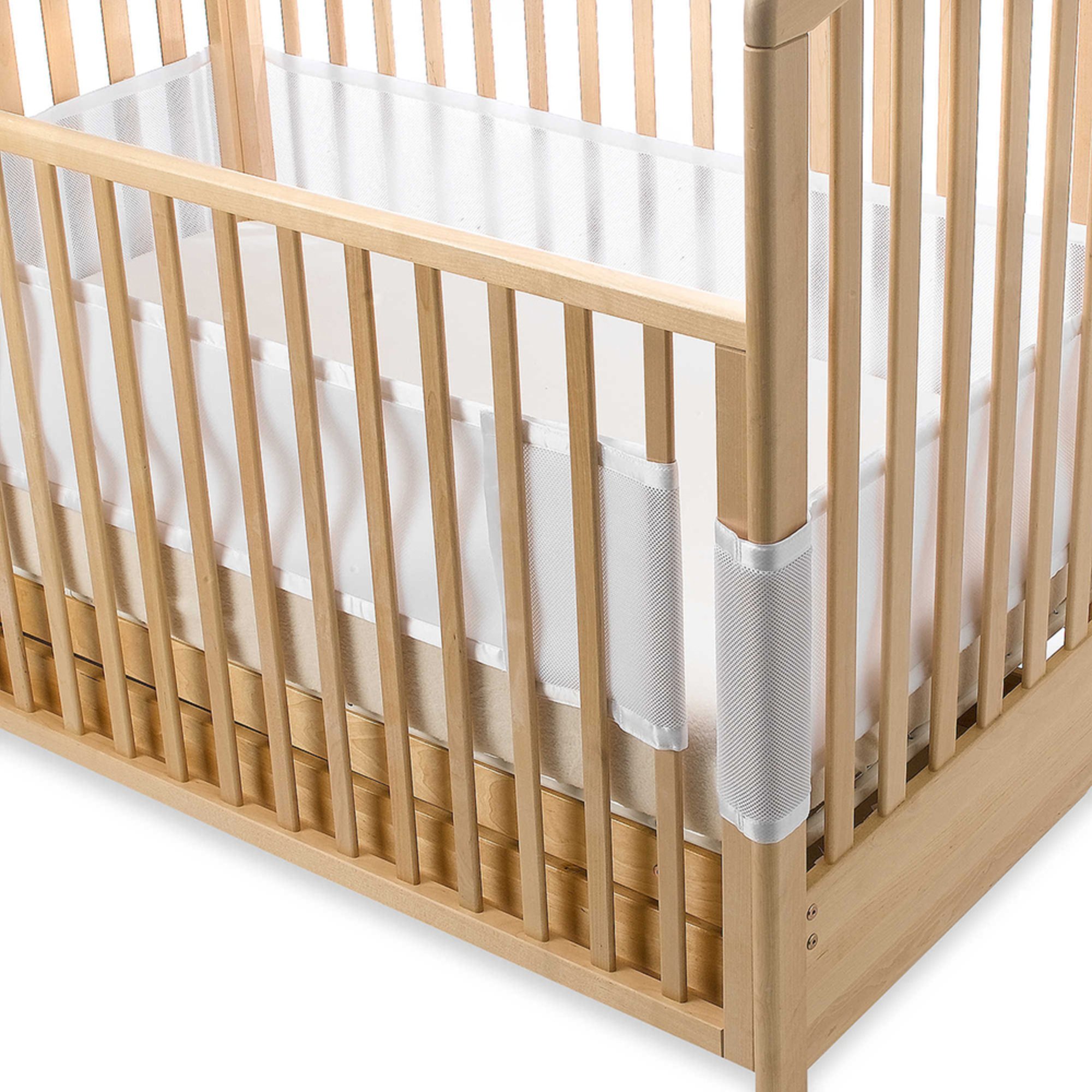 navy mesh crib bumper