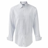 Men s White Formal Long Sleeve Shirt Dinner Dress White